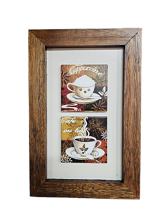 3002M-026 Quadro decor madeira - Coffee