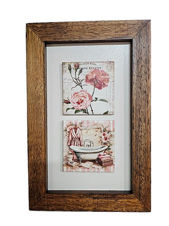 3002M-028 Quadro decor madeira - Banheira