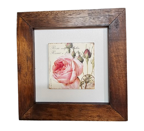 3001M-059 Quadro decor madeira - Rosas 1