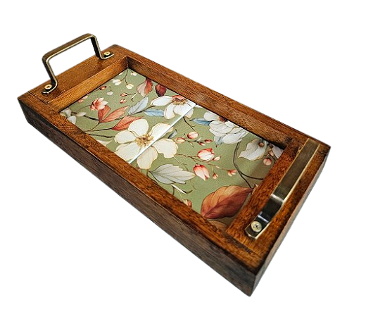 3100PB-116  Bandeja Az Lavabo - Floral Verde