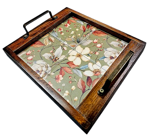 3100QB-116 Bandeja Az Lavabo - Floral Verde