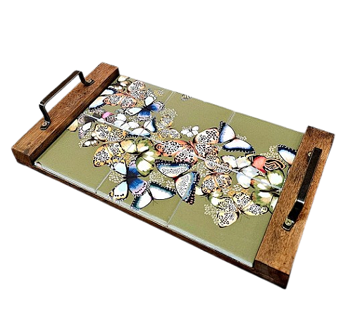 3097-139 Bandeja sem borda - Borboletinhas