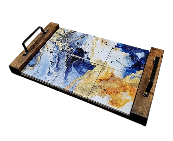 3097-142 Bandeja sem borda - Marmore Azul