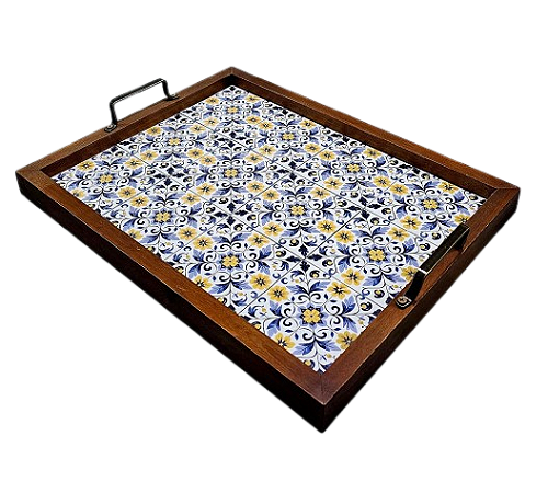 3096PM-132 Bandeja de Azulejo - Floral Arabesco