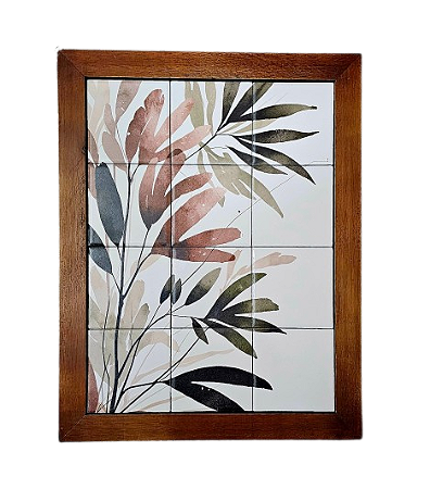 3093AM-166 Quadro de azulejo - Org Folhas