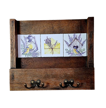 2100-015 Porta Chaves / Objetos - Lavanda Pássaros