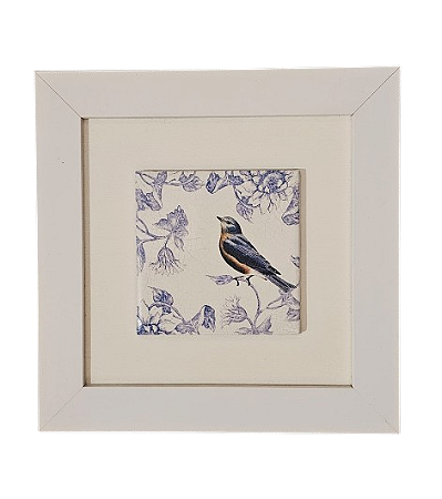 3001-048 Quadro de azulejo Decor - Pássaro Arabesco Azul