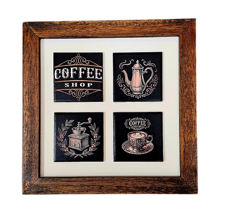 3004M-038 Quadro decor madeira - Coffee Shop