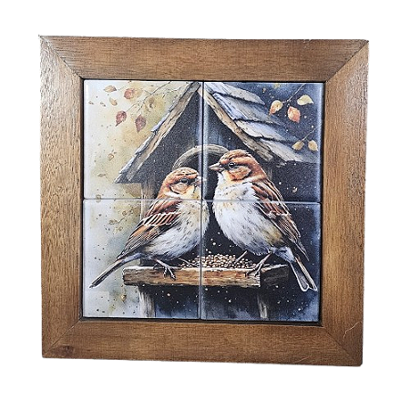 3094AP-151 Quadro de azulejo - Pássaros Casa