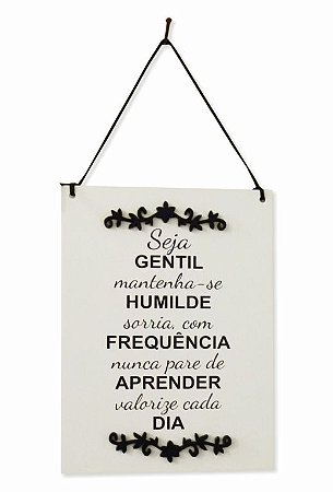 1758-006 Placa decor - Seja gentil