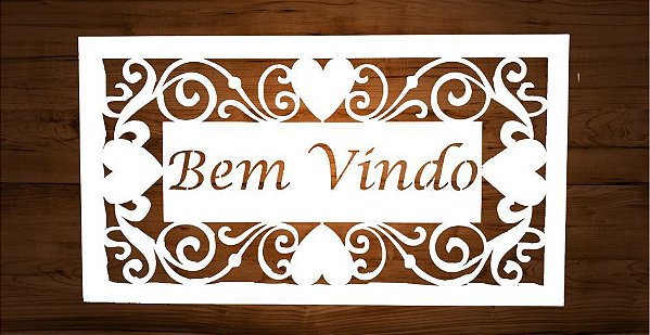 14-07-PBV Placa Retangular - Bem vindo