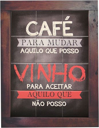 3093AM-036 Quadro de azulejo - Café e vinho