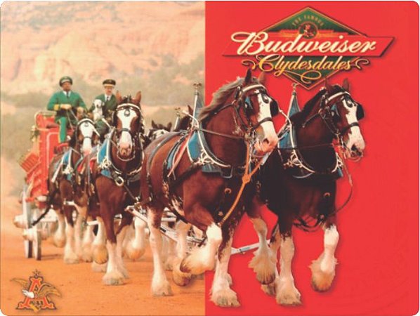 1320 Placa de Metal - Budweiser cavalos