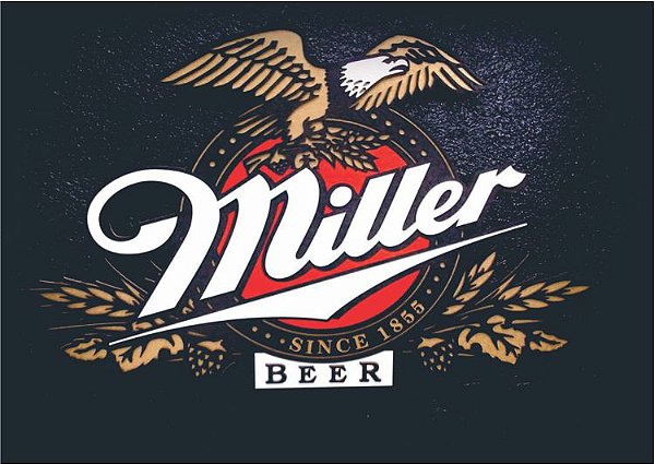 3593 Placa de Metal - Miller logo