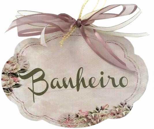 1705 Placa MDF - Banheiro Floral