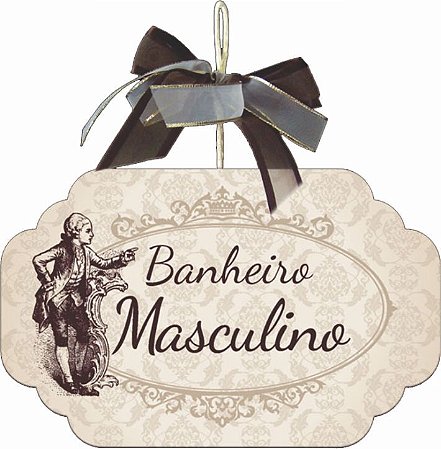 1708 Placa MDF - Banheiro masculino