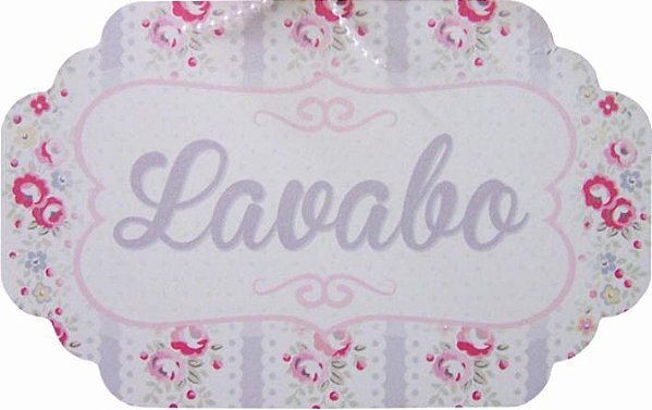 1718 Placa MDF - Lavabo rosinhas