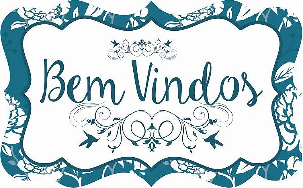 1735 Placa MDF - Bem vindo Turquesa