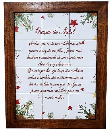 3093AM-073 Quadro de azulejo - Oração Natal