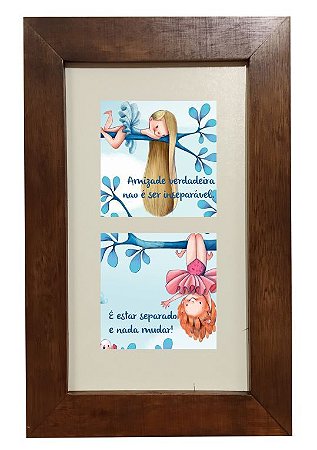 3002M-001 Quadro decor madeira - Meninas