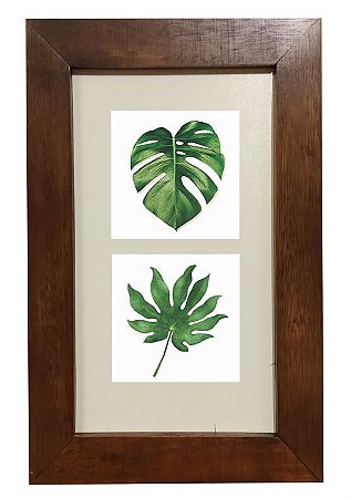 3002M-008 Quadro decor madeira - Folhas