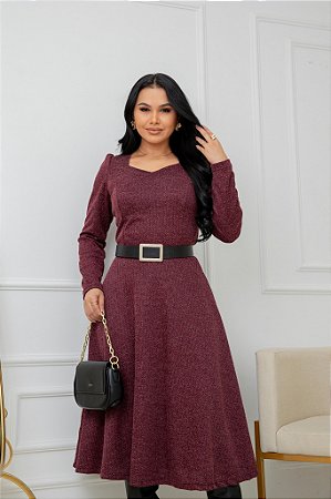 Vestido Midi Evase Lanzinha tweed 075