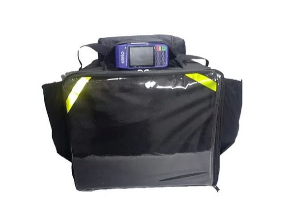 Mochila de Pizza Térmica 44L Preta Para Entregas - Acompanha Caixa de Isopor