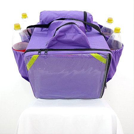 Mochila de Pizza Térmica 44L Roxa Lilas  Para Entregas - Sem Caixa de Isopor