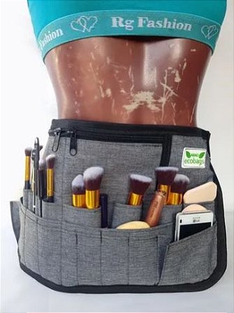 Pochete Porta Pinceis Profissional Cinza