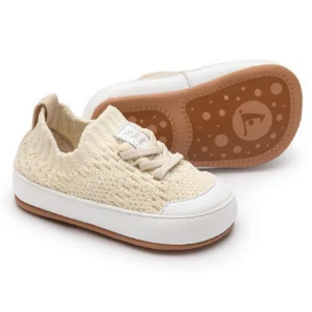 Tênis Off White Crochê New Born - Tip Toey Joey