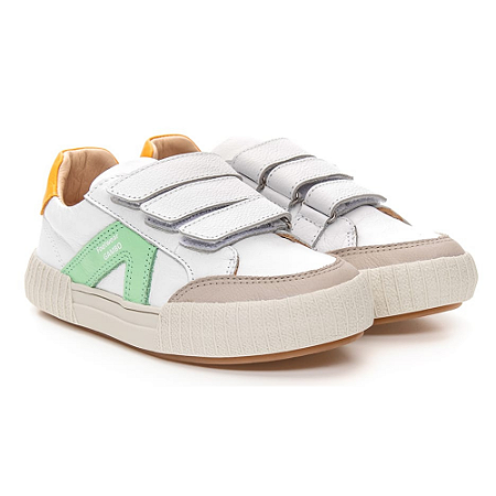 Tênis Masculino Branco/Verde Velcro - Gambo