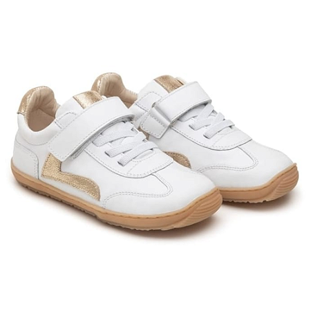Tênis Feminino Branco e Dourado Velcro - Tip Toey Joey