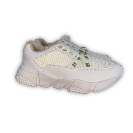 Tênis Feminino Branco Pedras - Luluzinha