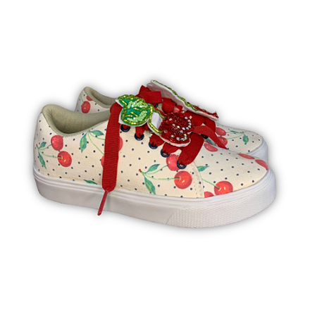 Tênis Feminino Cereja Cadarço - Luluzinha