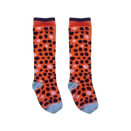 Meia 3/4 Laranja Leopardo -Cantarola