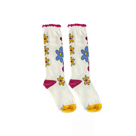 Meia 3/4 Flores - Cantarola
