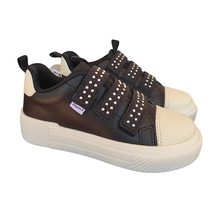 Tênis Preto com Velcro e Brilho - Pampili