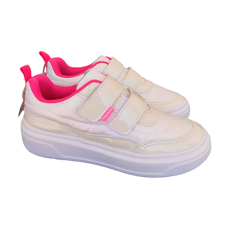 Tênis Branco e Pink Velcro - Pampili