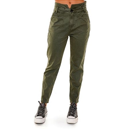 calça brim verde