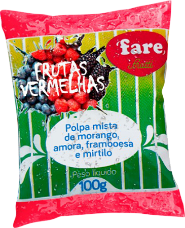 Polpa Frutas Vermelhas 1 Kg - 10 polpas de 100g