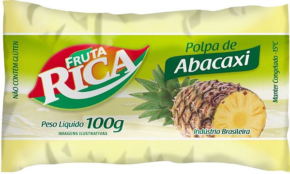 Polpa de abacaxi 1Kg - 10 pacotes de 100g