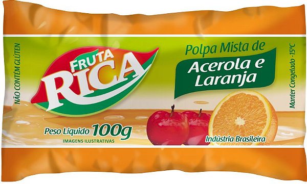 Polpa de Acerola e Laranja 1Kg - 10 pacotes de 100g