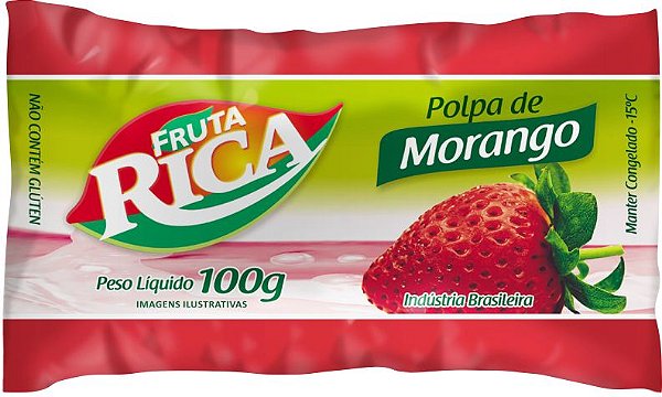 Polpa de Morango 1Kg - 10 pacotes de 100g