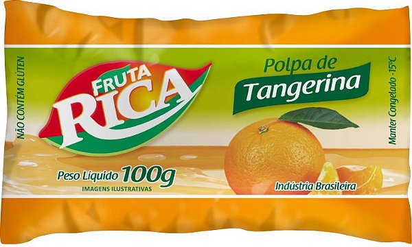 Polpa de Tangerina 1 Kg - 10 pacotes de 100g