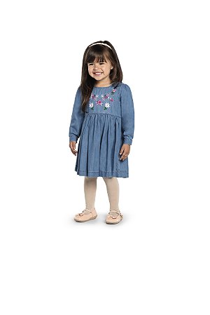 Vestido Jeans com Bordado