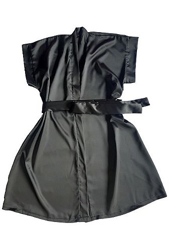 Robe de cetim feminino preto