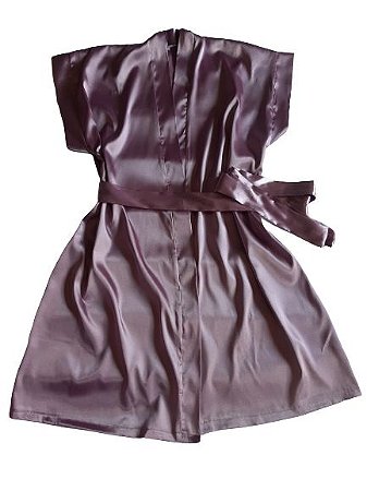 Robe de cetim feminino lilás