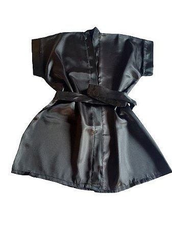 Robe de cetim infantil preto