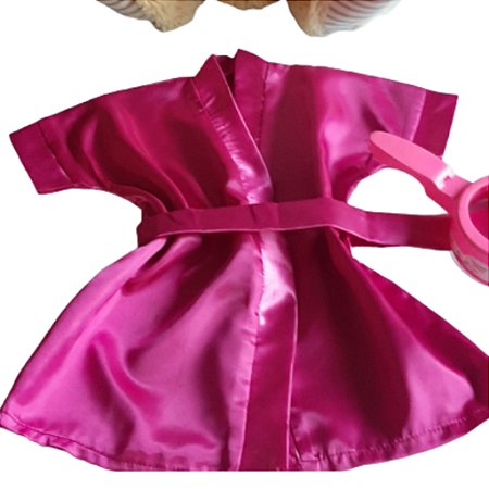 Kit 6 peças Robe de cetim infantil Pink