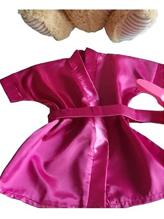 Kit 12 peças Robe de cetim infantil Pink